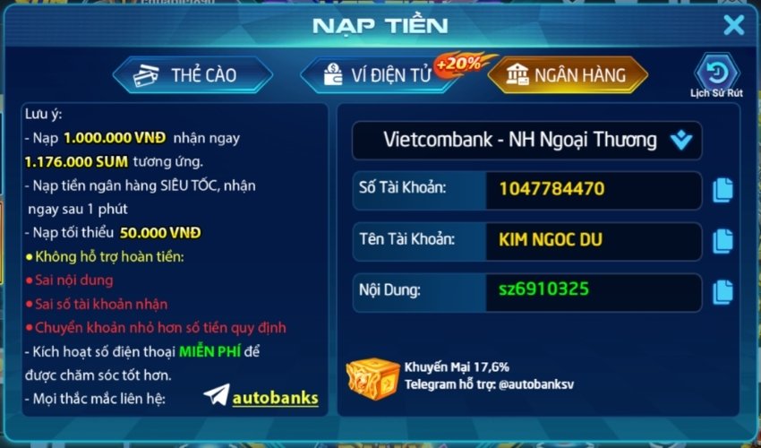 nạp tiền sumvip 2